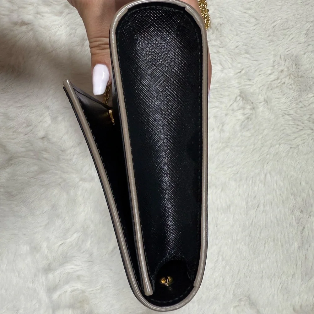 SALVATORE FERRAGAMO MINI CLUTH IN SAFFIANO LEATHER with chain